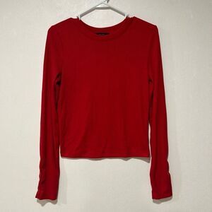Forever 21 Ribbed Red Long Sleeve Top | Size Large | new without tag